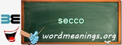 WordMeaning blackboard for secco